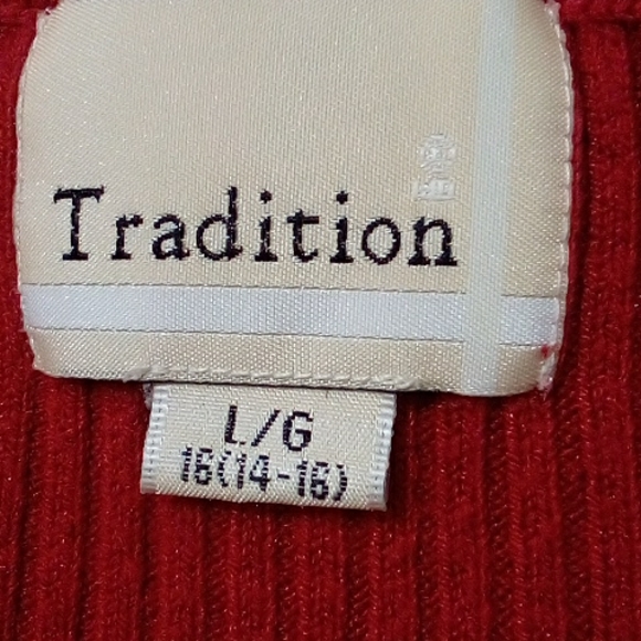 Tradition red short sleeve sweater top - Picture 4 of 6